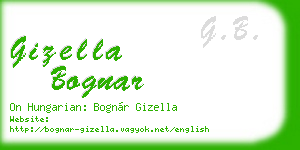 gizella bognar business card